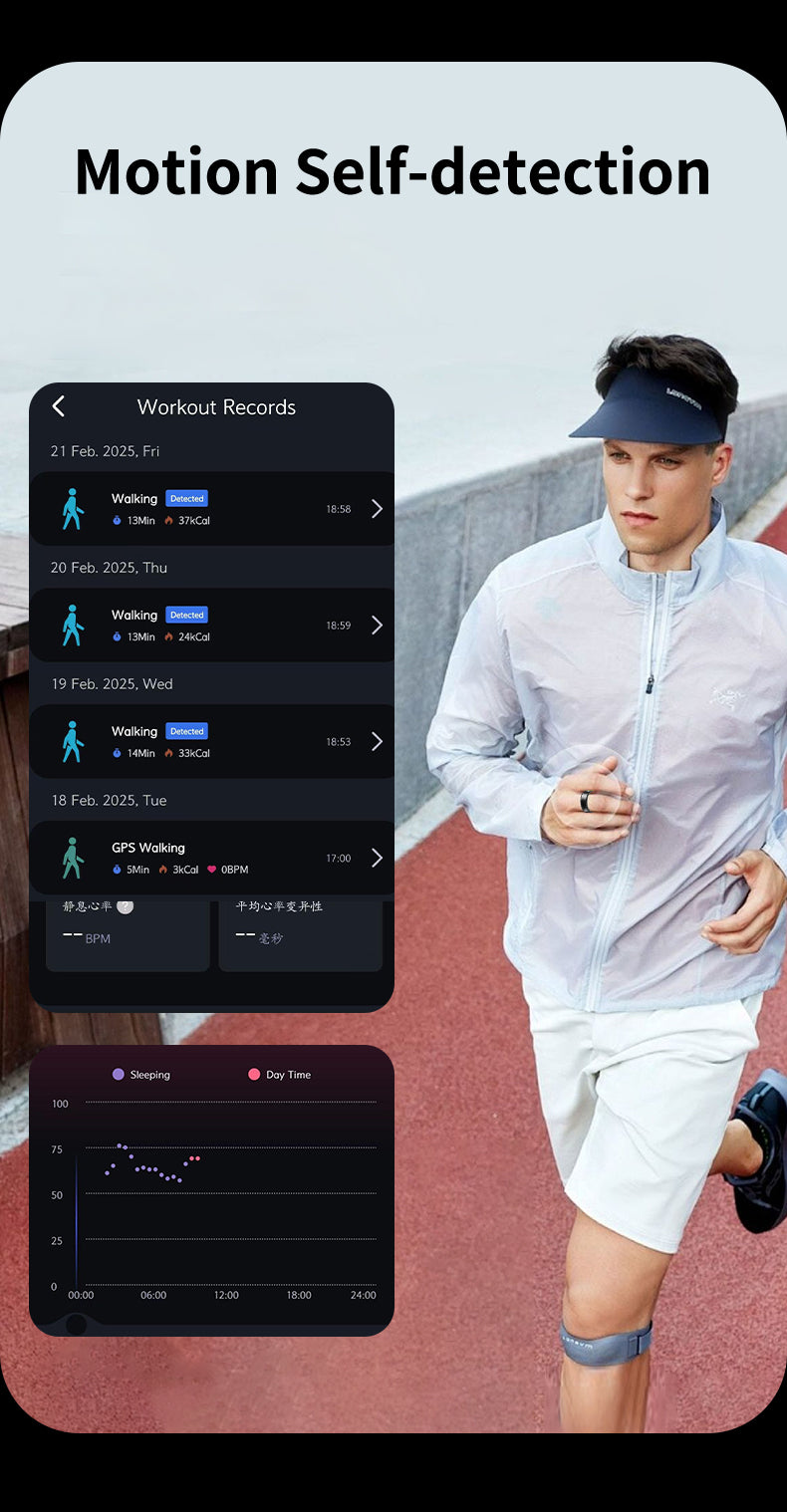 Titanium Smart Health Ring – AI Fitness & Sleep Tracker