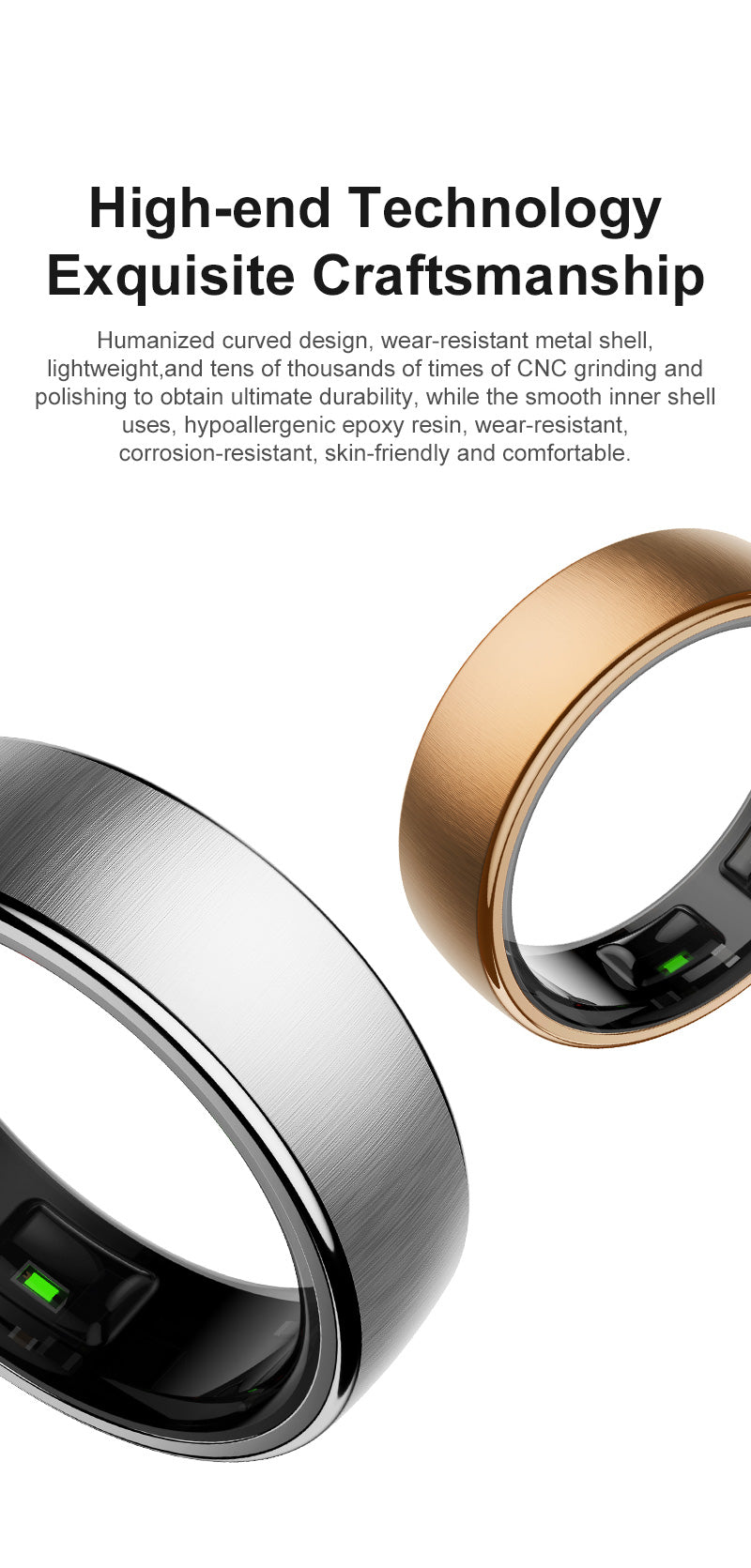 Wireless AI Smart Health Ring – Unisex Fitness & Sleep Tracker