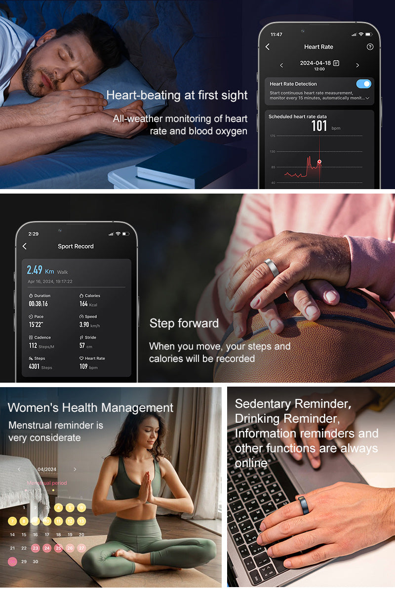 Wireless AI Smart Health Ring – Unisex Fitness & Sleep Tracker