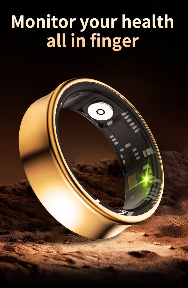 Titanium Smart Health Ring – AI Fitness & Sleep Tracker
