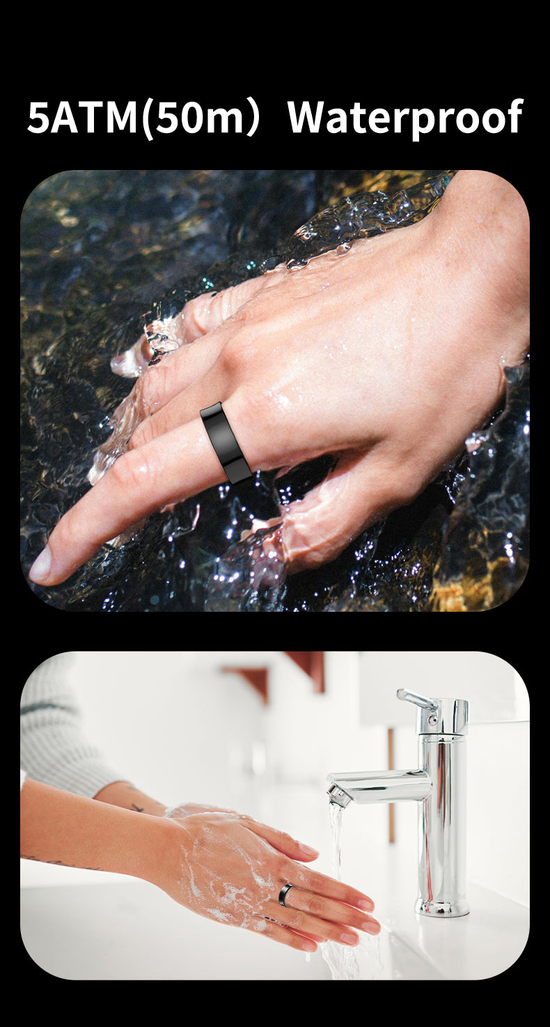 Titanium Smart Health Ring – AI Fitness & Sleep Tracker