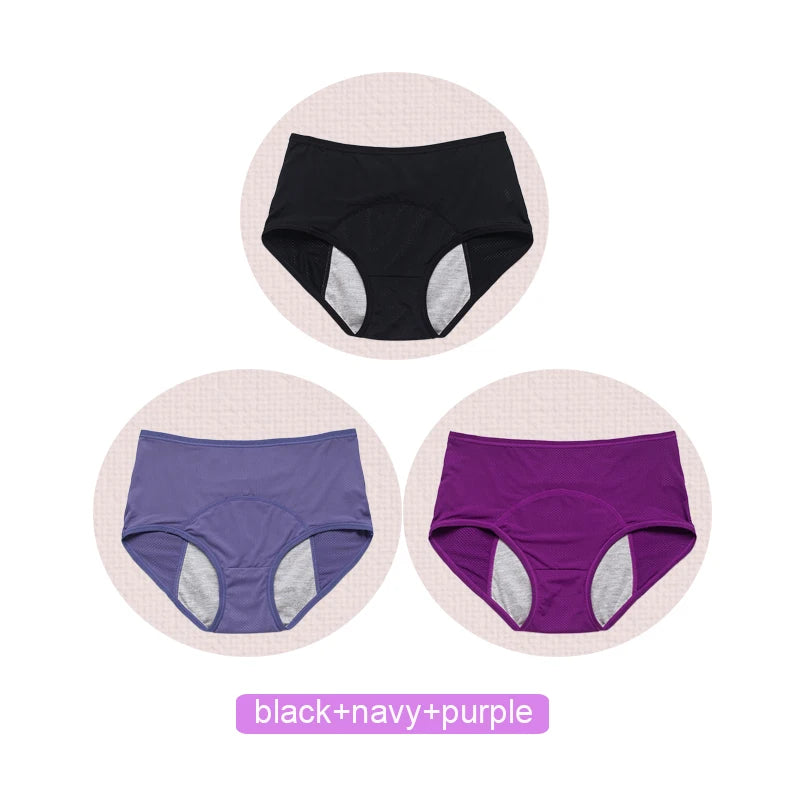 3-Pack Leakproof Period Panties – High-Waist, 4-Layer Absorbent
