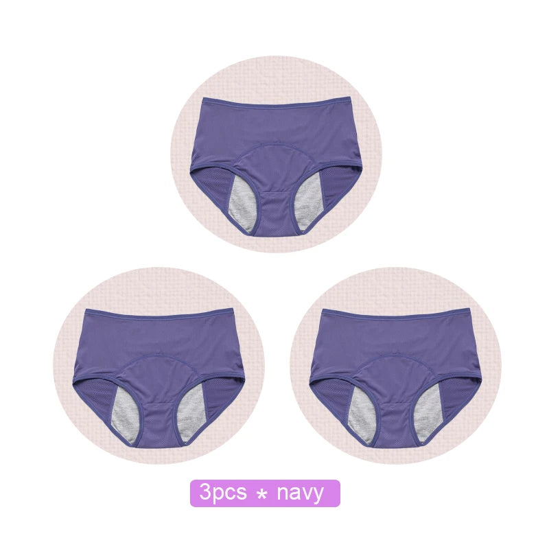 3-Pack Leakproof Period Panties – High-Waist, 4-Layer Absorbent