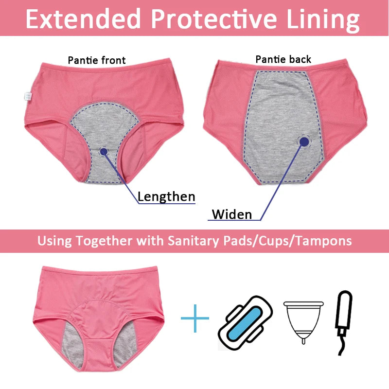 3-Pack Leakproof Period Panties – High-Waist, 4-Layer Absorbent