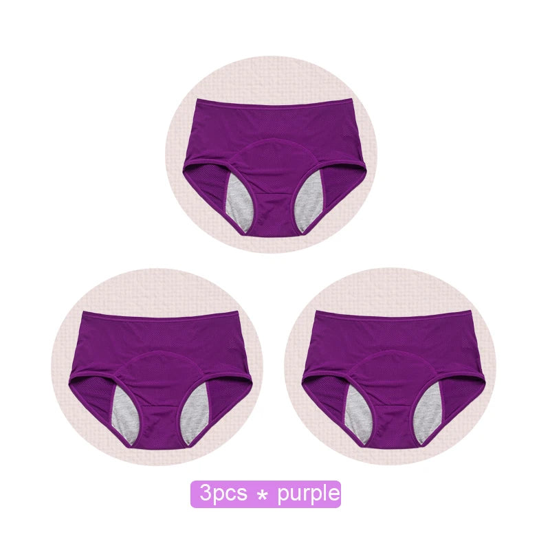 3-Pack Leakproof Period Panties – High-Waist, 4-Layer Absorbent