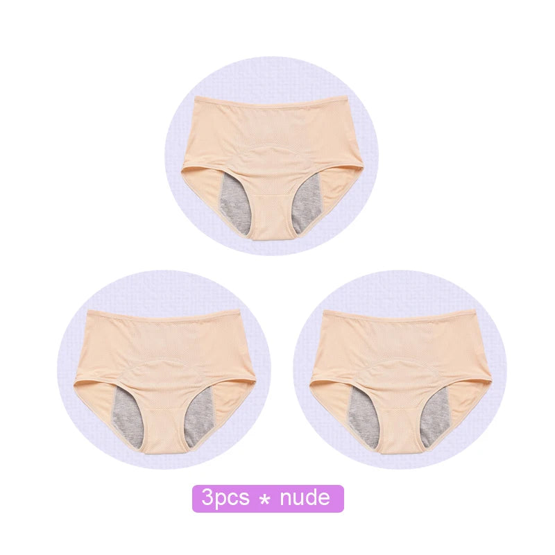 3-Pack Leakproof Period Panties – High-Waist, 4-Layer Absorbent
