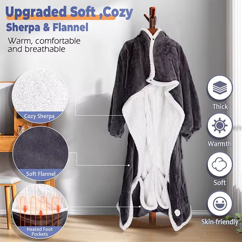 CozyHeat™ USB Wearable Electric Blanket – Ultra-Warm Heated Hoodie
