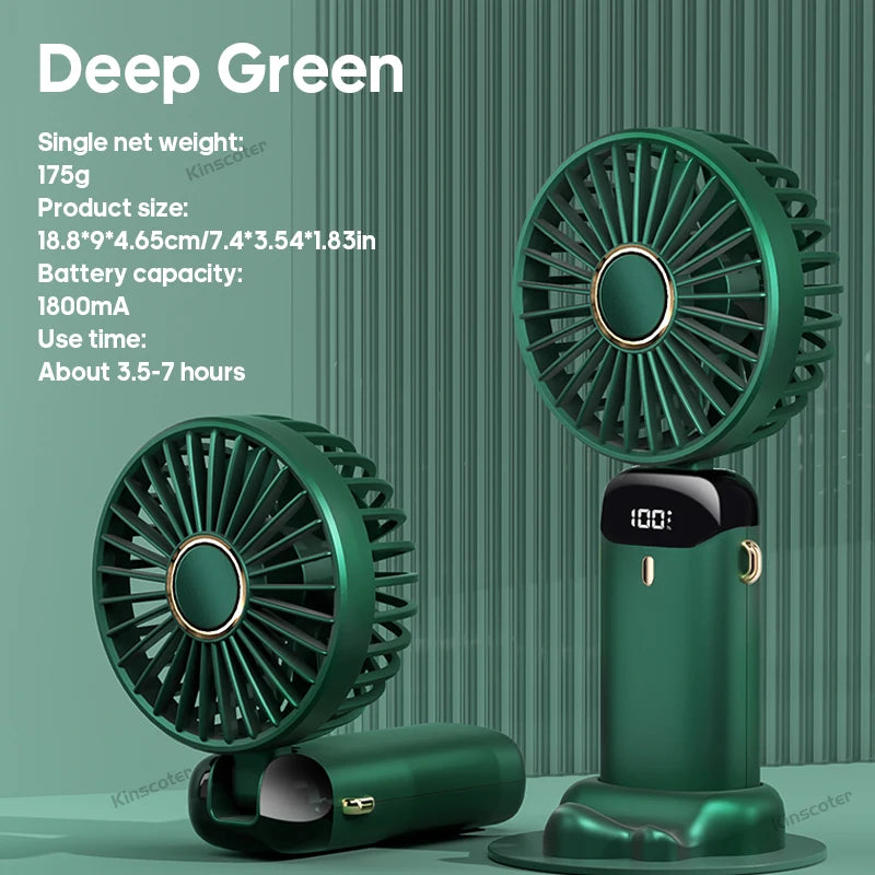 Mini USB Handheld Fan with Phone Stand & Display – with Aromatherapy