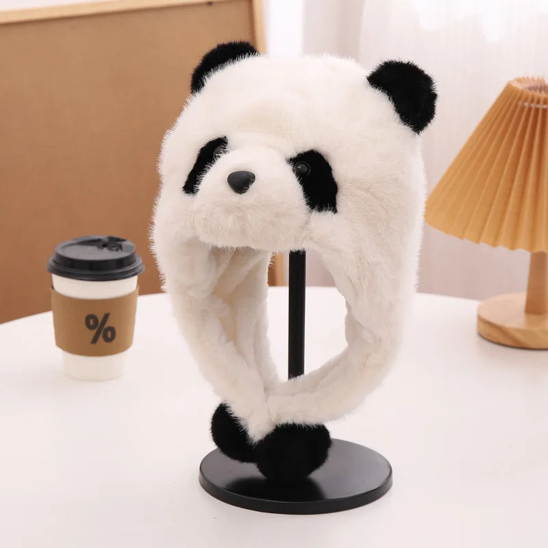 Cozy Panda Winter Adventure Beanie Plush Hat