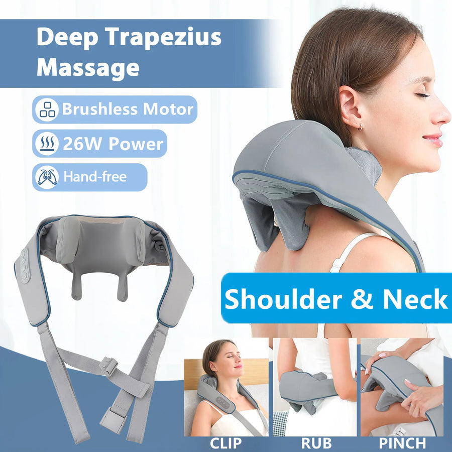Wireless Neck and Shoulder Massager Trapezius & Cervical Pain Relief