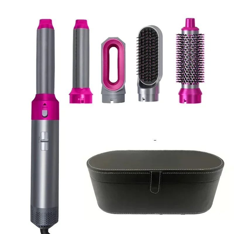 5-in-1 Hair Dryer Brush Set – Hot Air Styler with Curling Iron