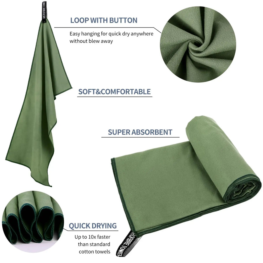 Quick-Dry Microfiber Sports Towel – Pocket-Size, Ultra Absorbent