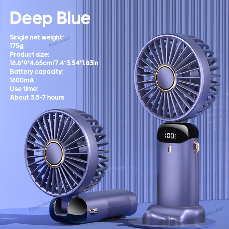 Mini USB Handheld Fan with Phone Stand & Display – with Aromatherapy