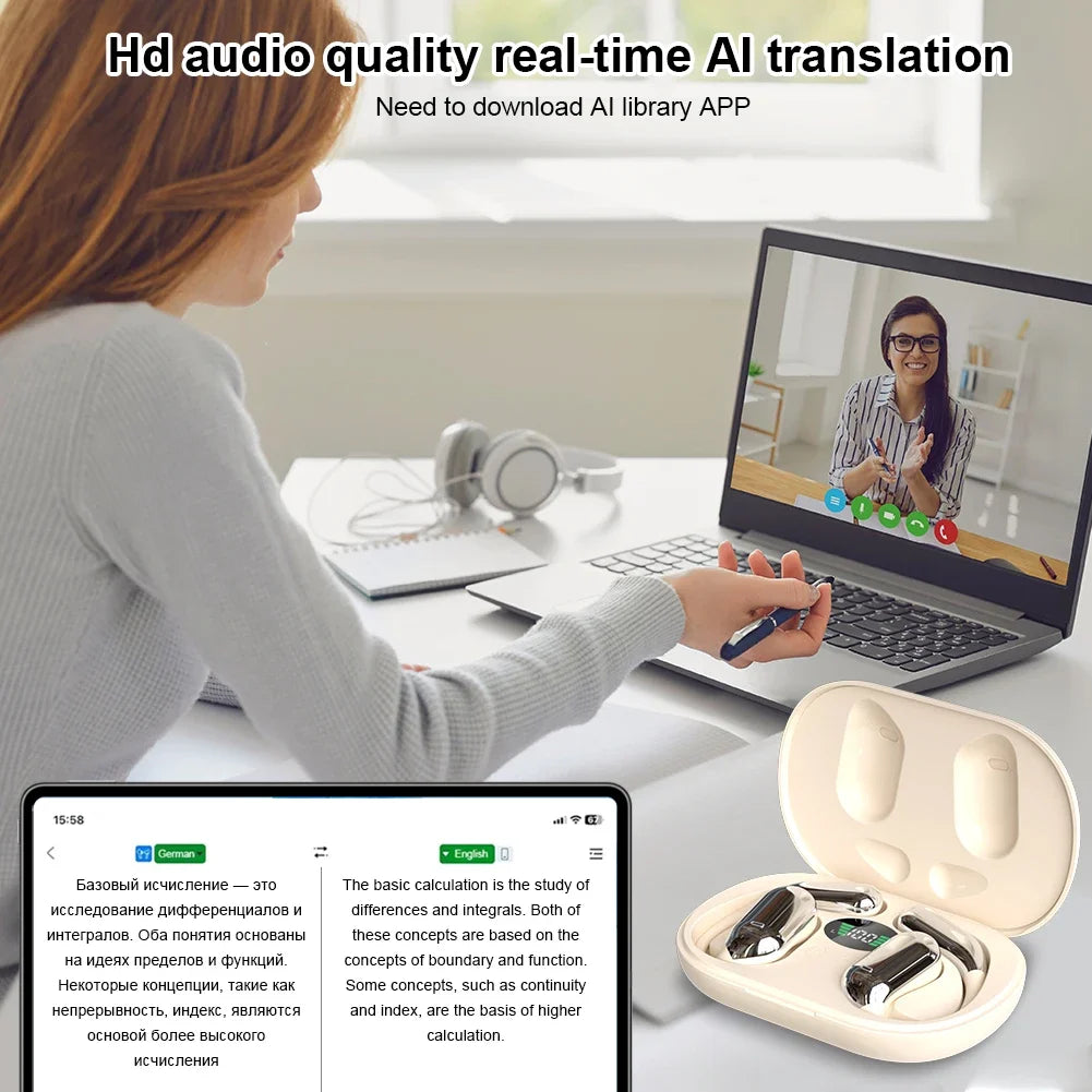 3 in 1 Smart Translator Earbuds – Real-Time Voice Translation