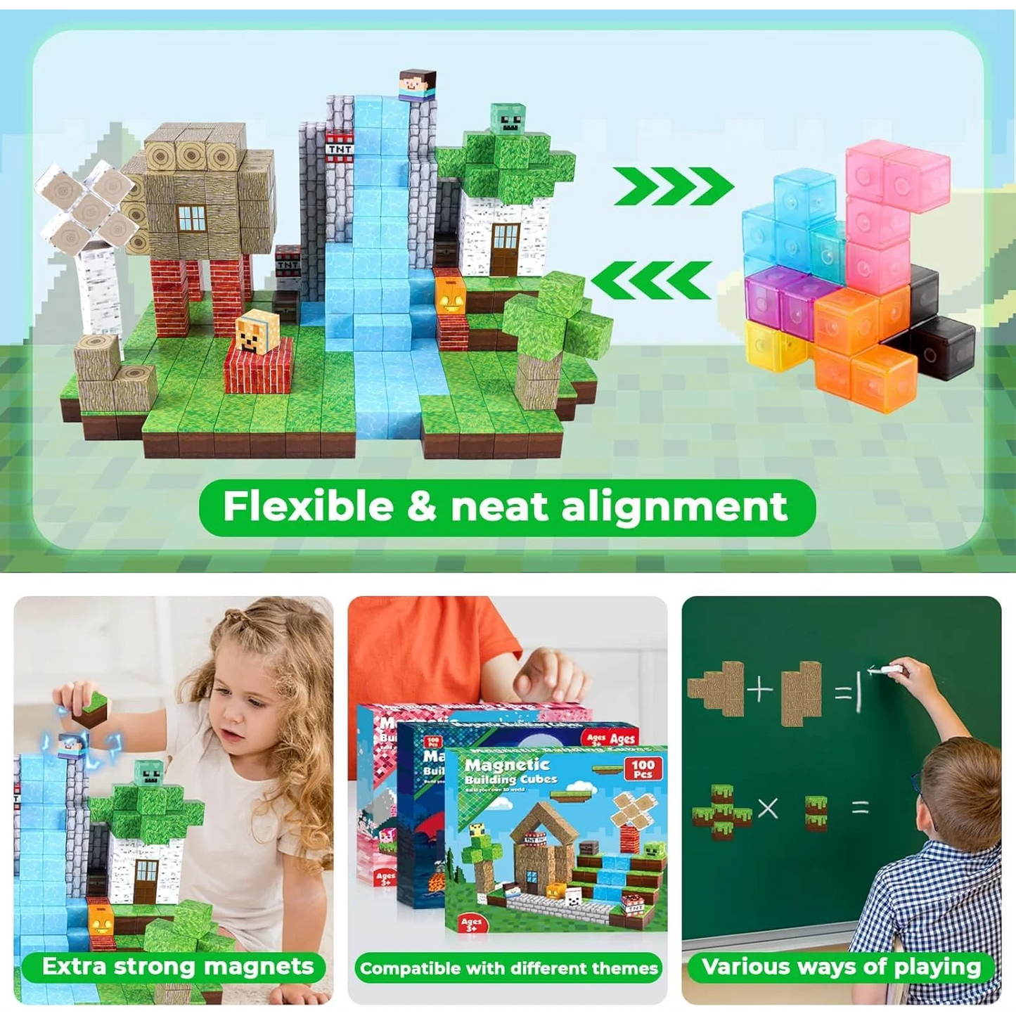 Magnetic Building Cube Set for Kids & Creators