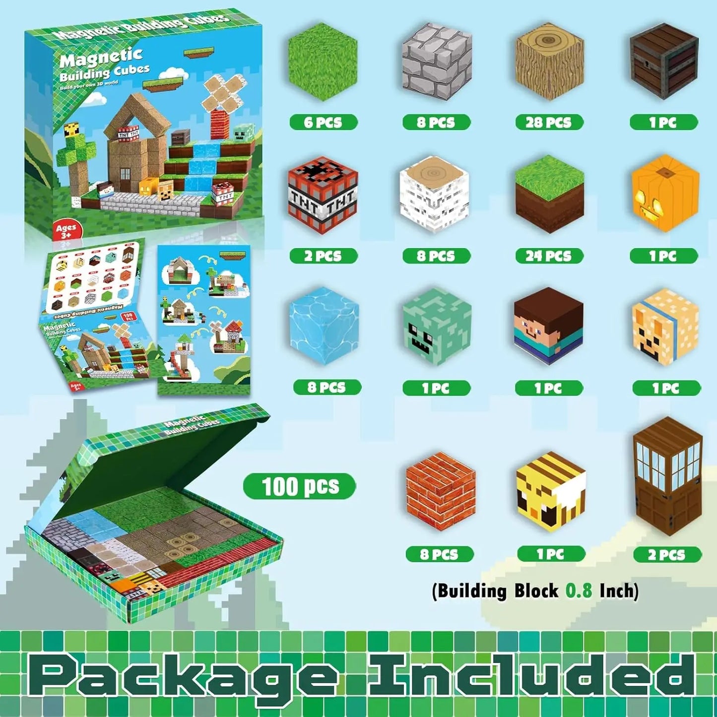 Magnetic Building Cube Set for Kids & Creators