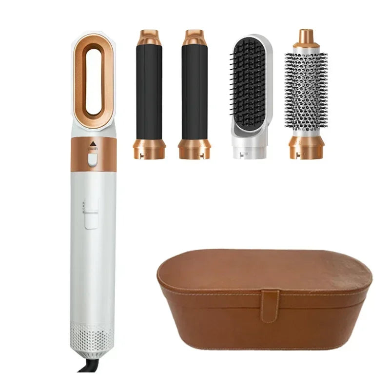 5-in-1 Hair Dryer Brush Set – Hot Air Styler with Curling Iron