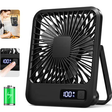 Quiet USB Desk Fan – Portable Rechargeable Table Fan with 180°
