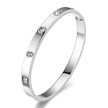 Silver Bangle Bracelet – Stainless Steel Waterproof Bracelet