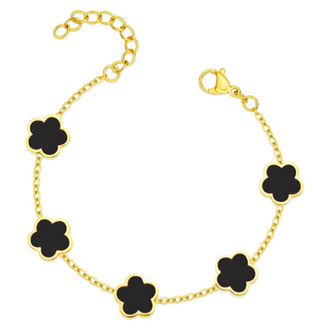 Flower Charm Bracelet – 18K Gold Plated, Waterproof
