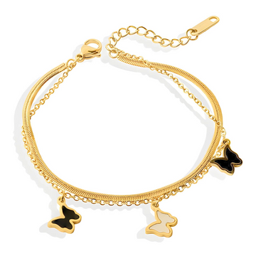 Butterfly Charm Bracelet – 18K Gold Plated Stainless Steel