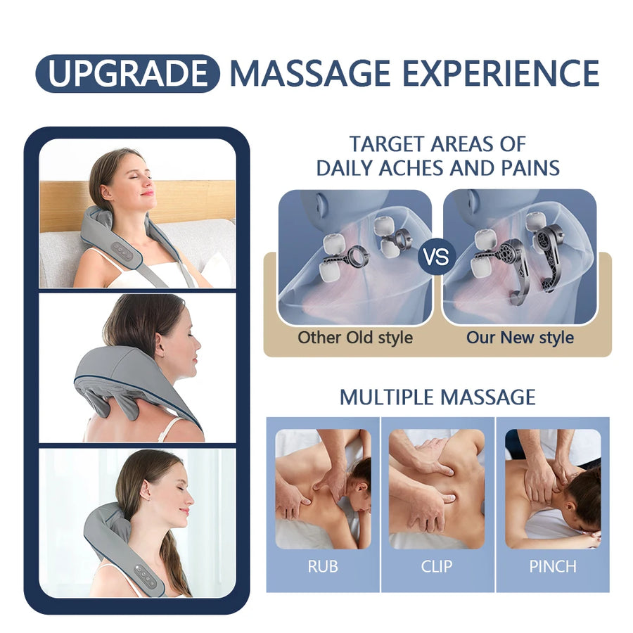 Wireless Neck and Shoulder Massager Trapezius & Cervical Pain Relief