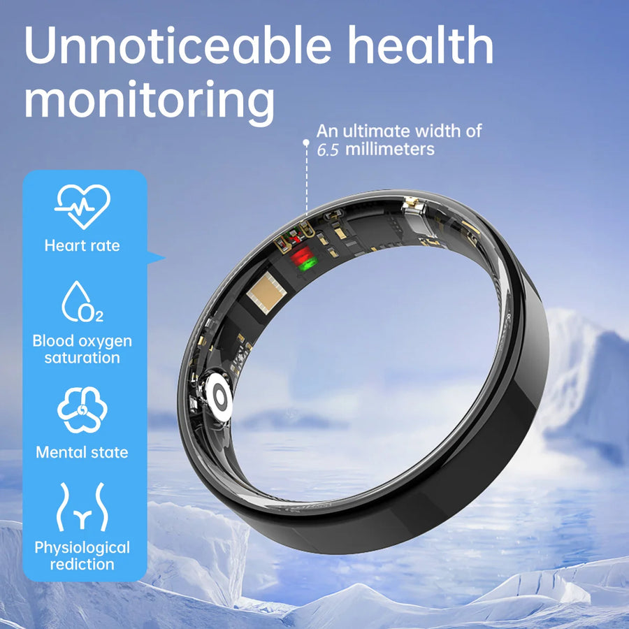 Waterproof Smart Ring 2025 – Heart Rate & Sleep Monitor & Cycle track
