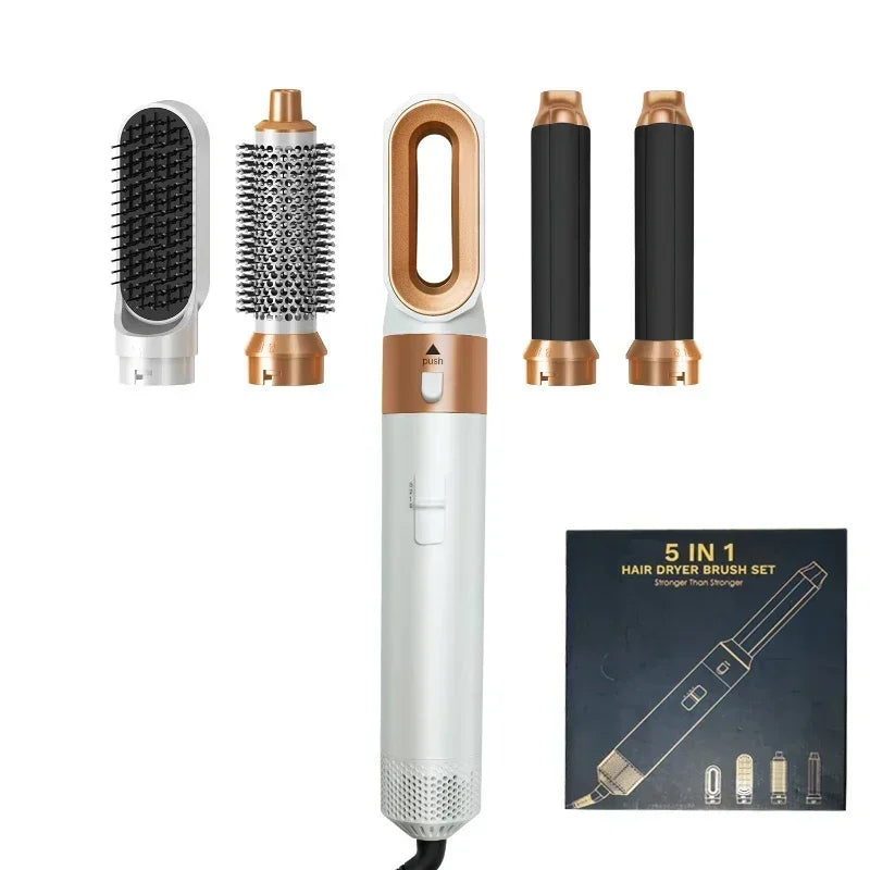 5-in-1 Hair Dryer Brush Set – Hot Air Styler with Curling Iron