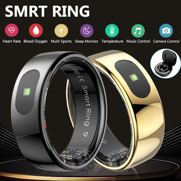 Q8 Smart Ring  with HR, SpO₂, Temperature & Camera Control
