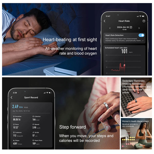Q10 Stainless Steel Smart Wellness Ring